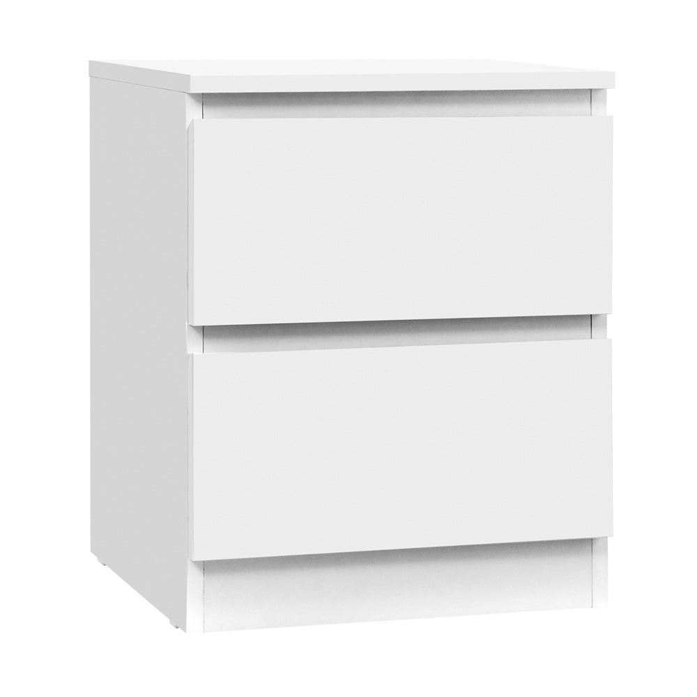 Alstonville 2 Drawer Bedside Table, White