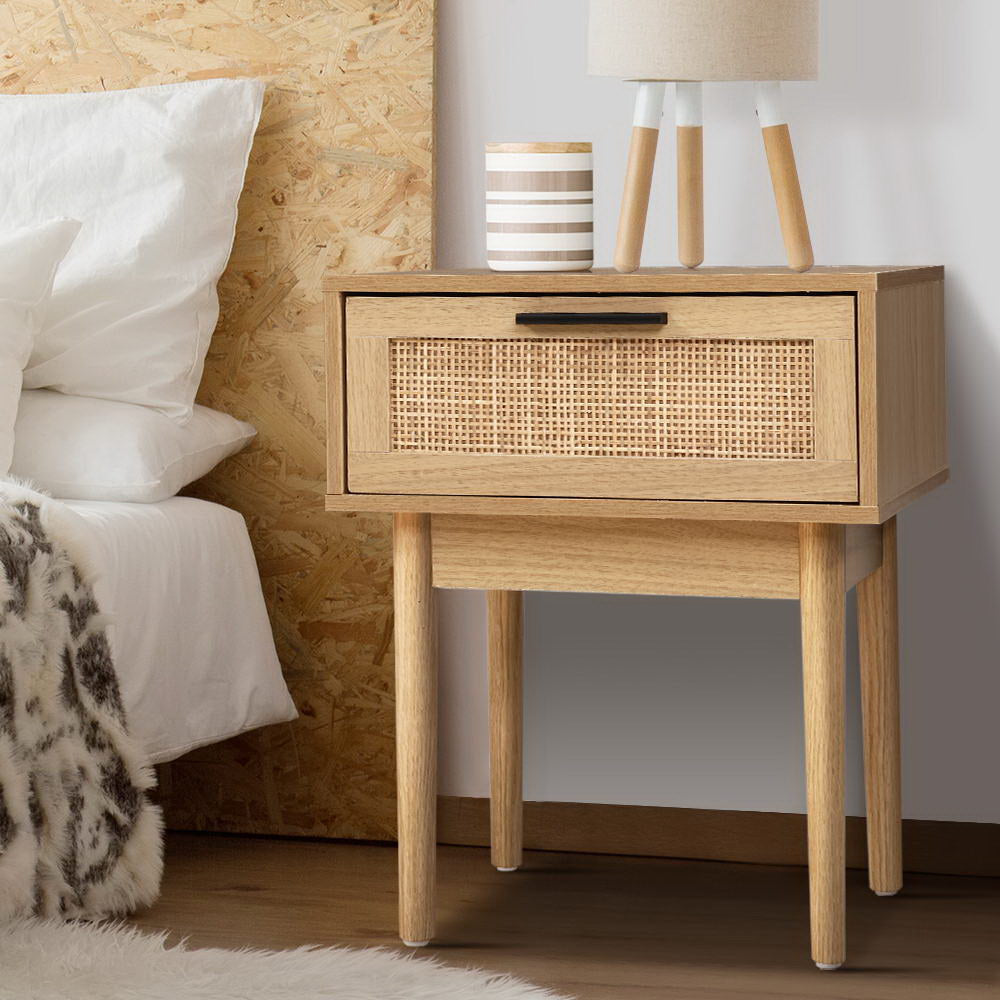 Murwillumbah Rattan Bedside Table, Natural
