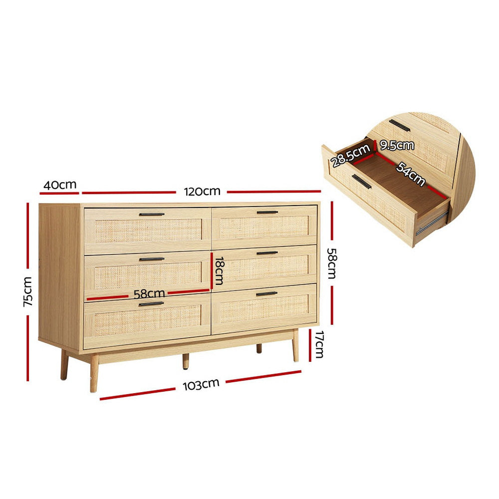 Sutton Forest 6 Drawer Lowboy, Oak view 3