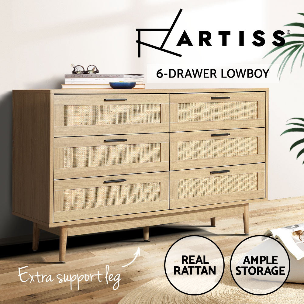 Sutton Forest 6 Drawer Lowboy, Oak view 4