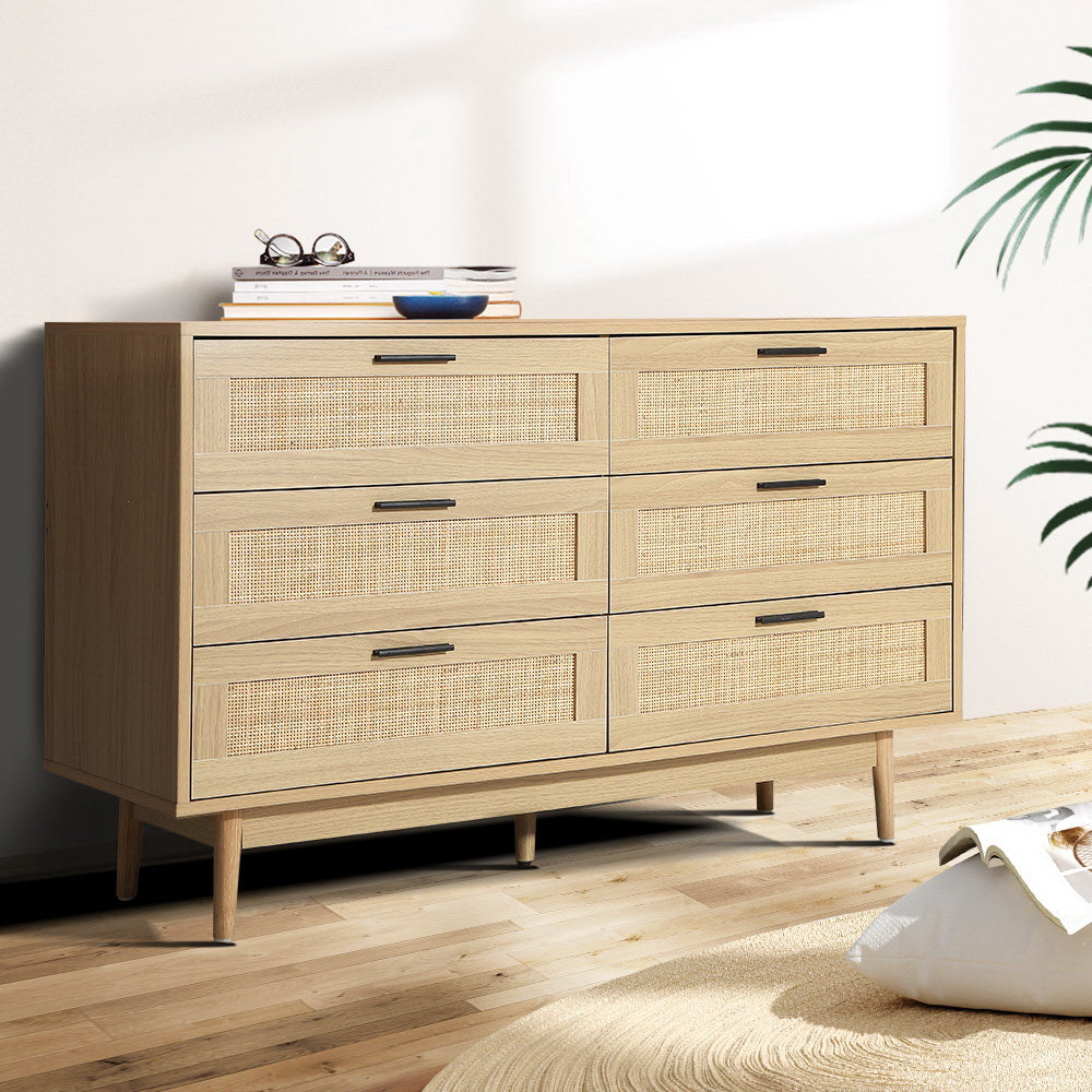 Sutton Forest 6 Drawer Lowboy, Oak
