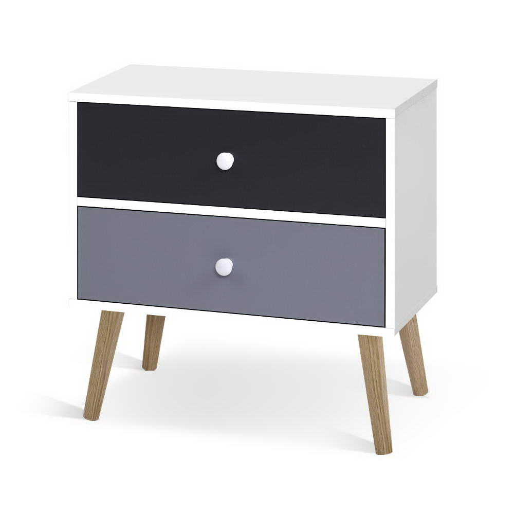 Artiss BONDS Bedside Table with 2 Drawers in White — Scandinavian Style — Allure Home Collections