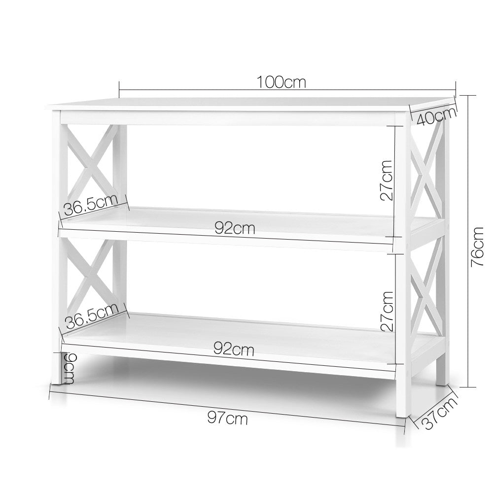Artiss 3-Tier White Console Table