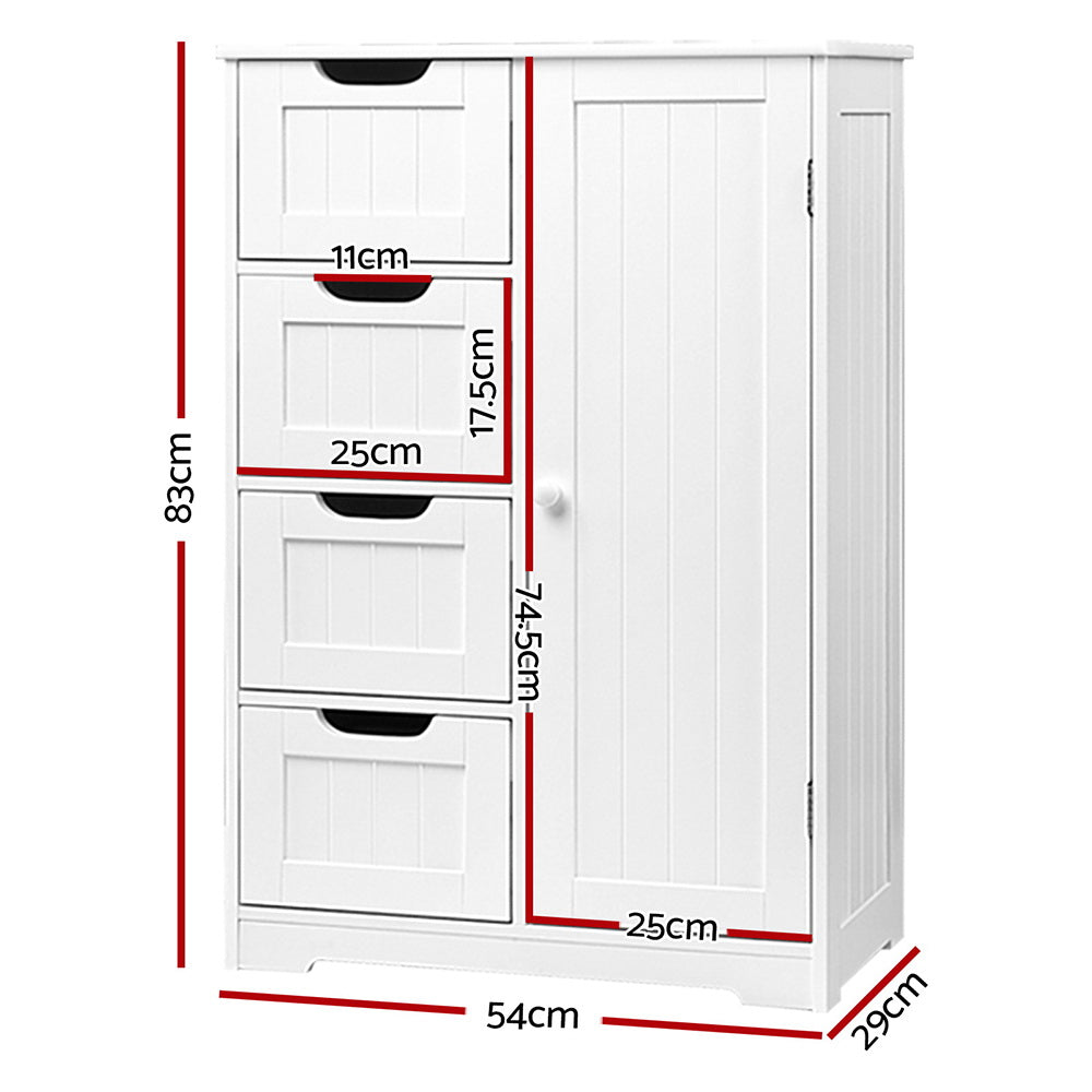 Donovans 4 Drawer Bathroom Storage Cabinet, White image 2