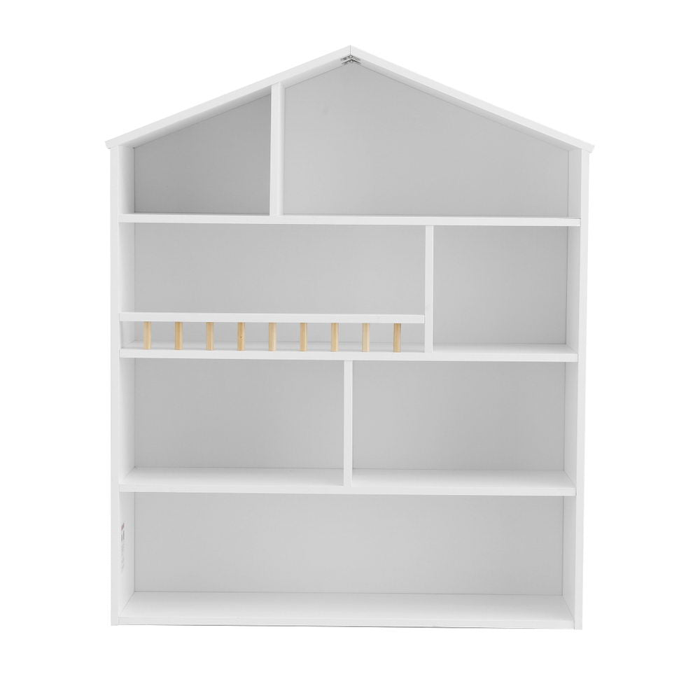 House Shaped Kids Bookshelf, 4 Tier White