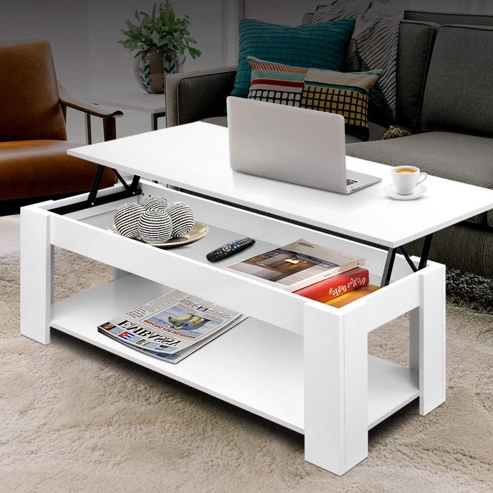 Hoddles Creek white coffee table in a modern living room