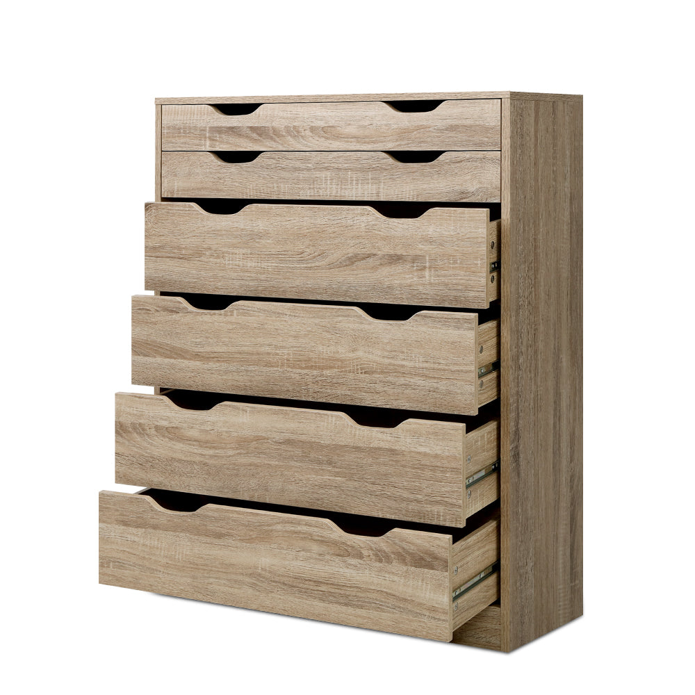 Werai 6 Drawer Tallboy, Oak