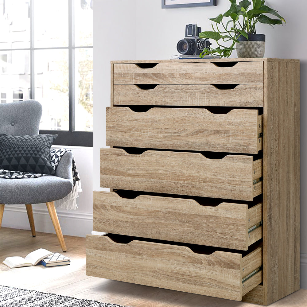 Werai 6 Drawer Tallboy, Oak