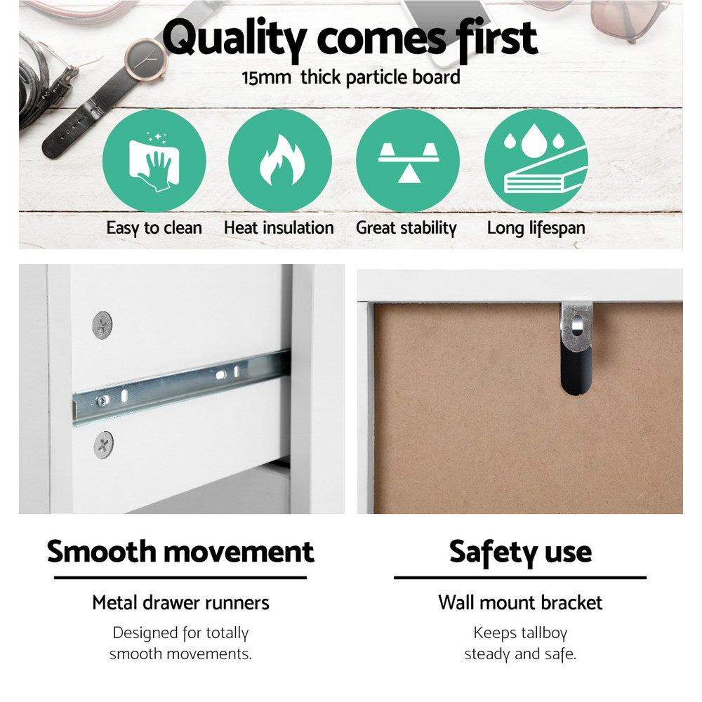 Werai 6 Drawer Tallboy, White