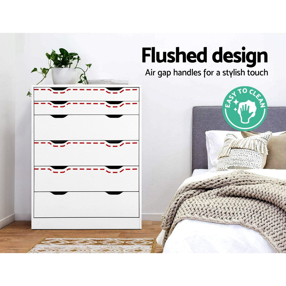 Werai 6 Drawer Tallboy, White