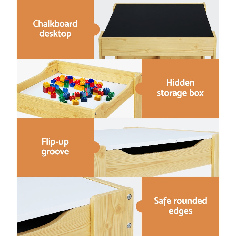 Child using kids table and chairs set