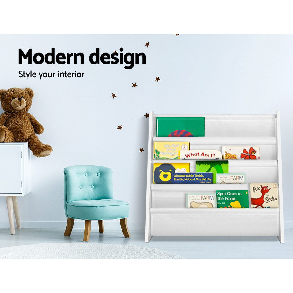 Kids Bookshelf, 4 Tier White