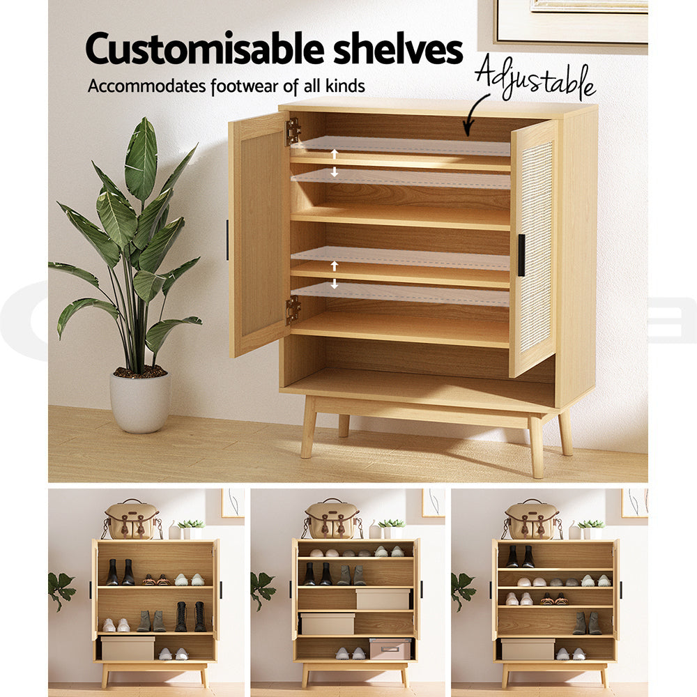 Glenthompson Rattan 5 Tier Shoe Cabinet, Wood image 6