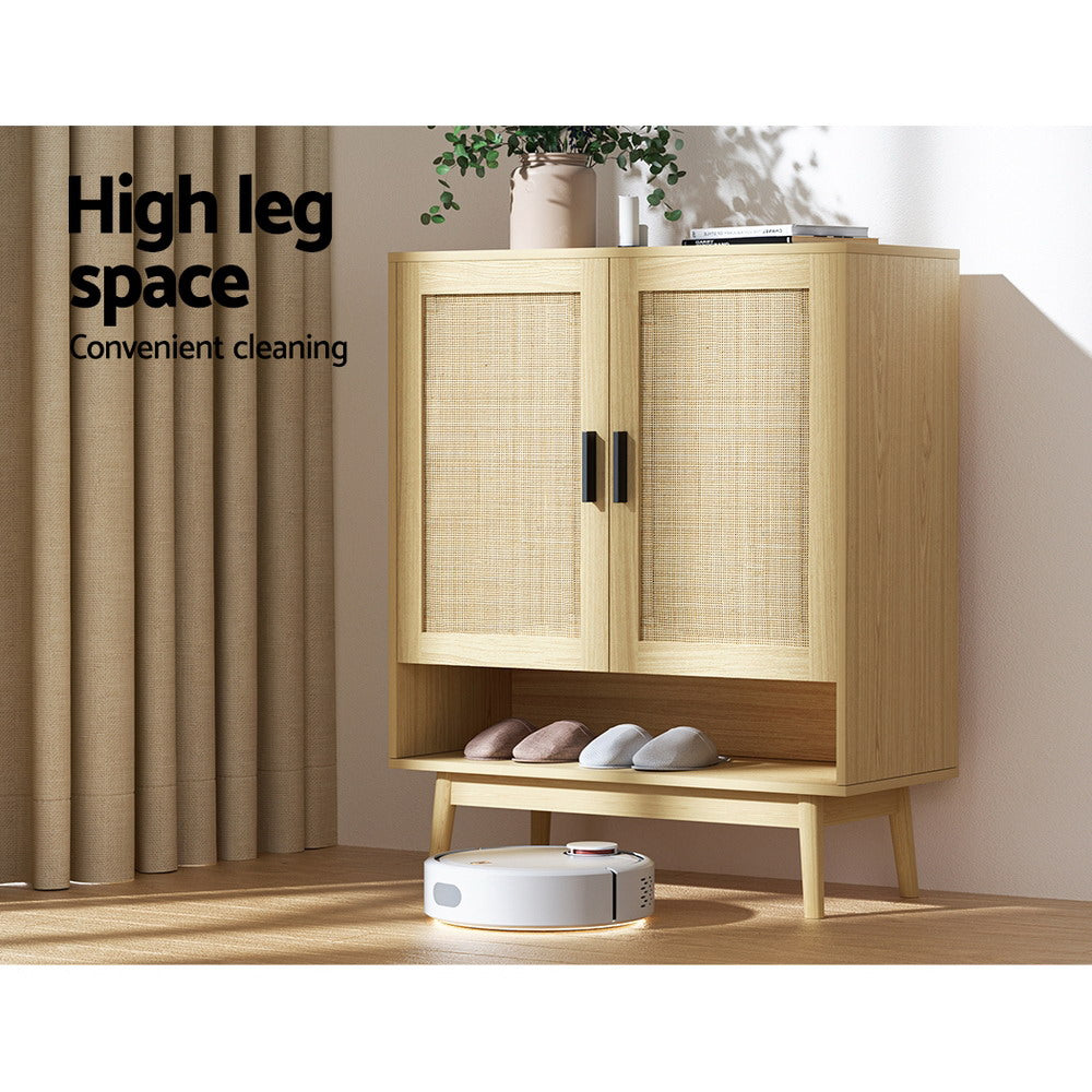 Glenthompson Rattan 5 Tier Shoe Cabinet, Wood image 7