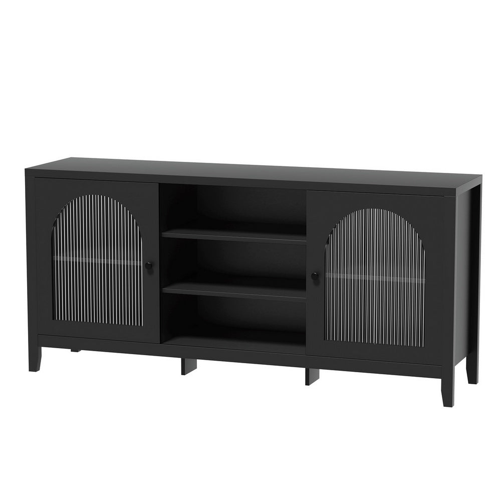 Artiss Black Buffet Sideboard with Shelves and Double Doors — Modern Storage — Allure Home Collections