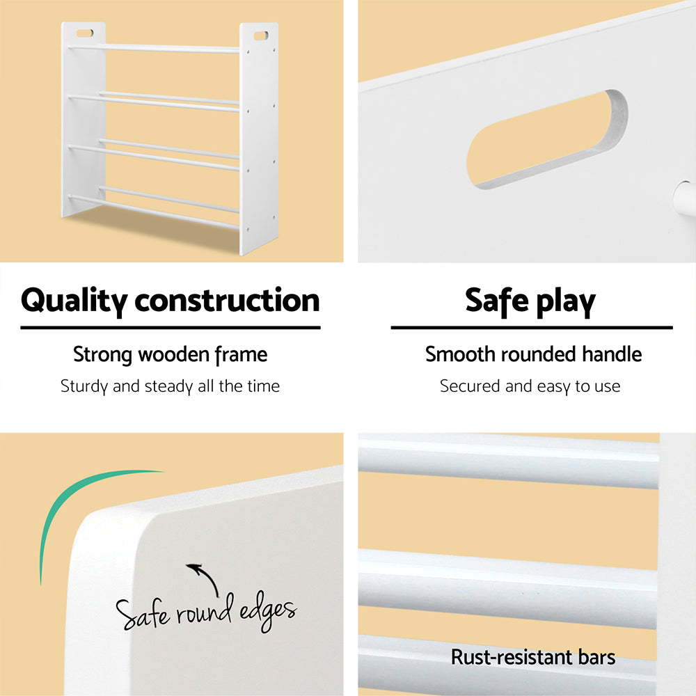 Kids Toy Storage Rack with 12 Bins, 4 Tier Multicolour