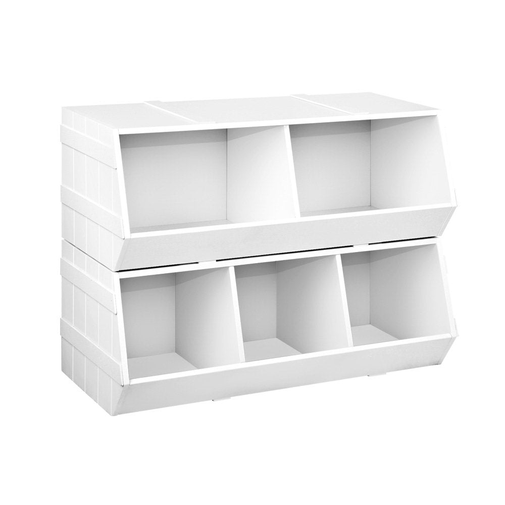 Kids Stackable Storage Bookshelf, White