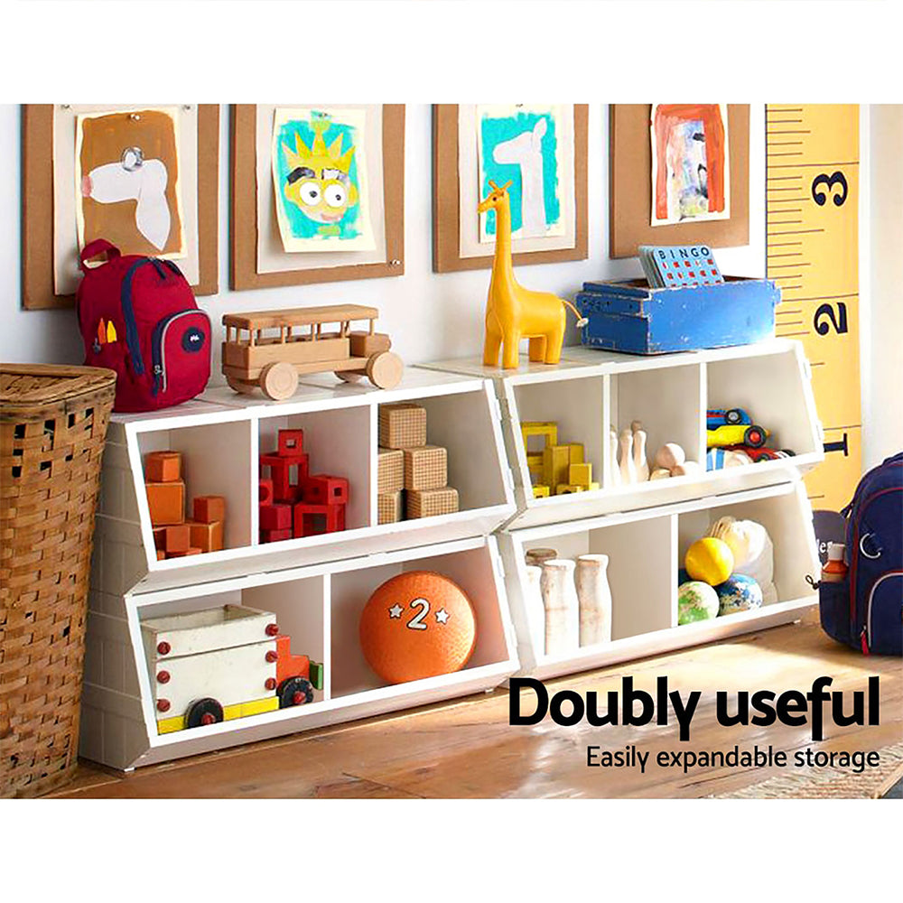Kids Stackable Storage Bookshelf, White
