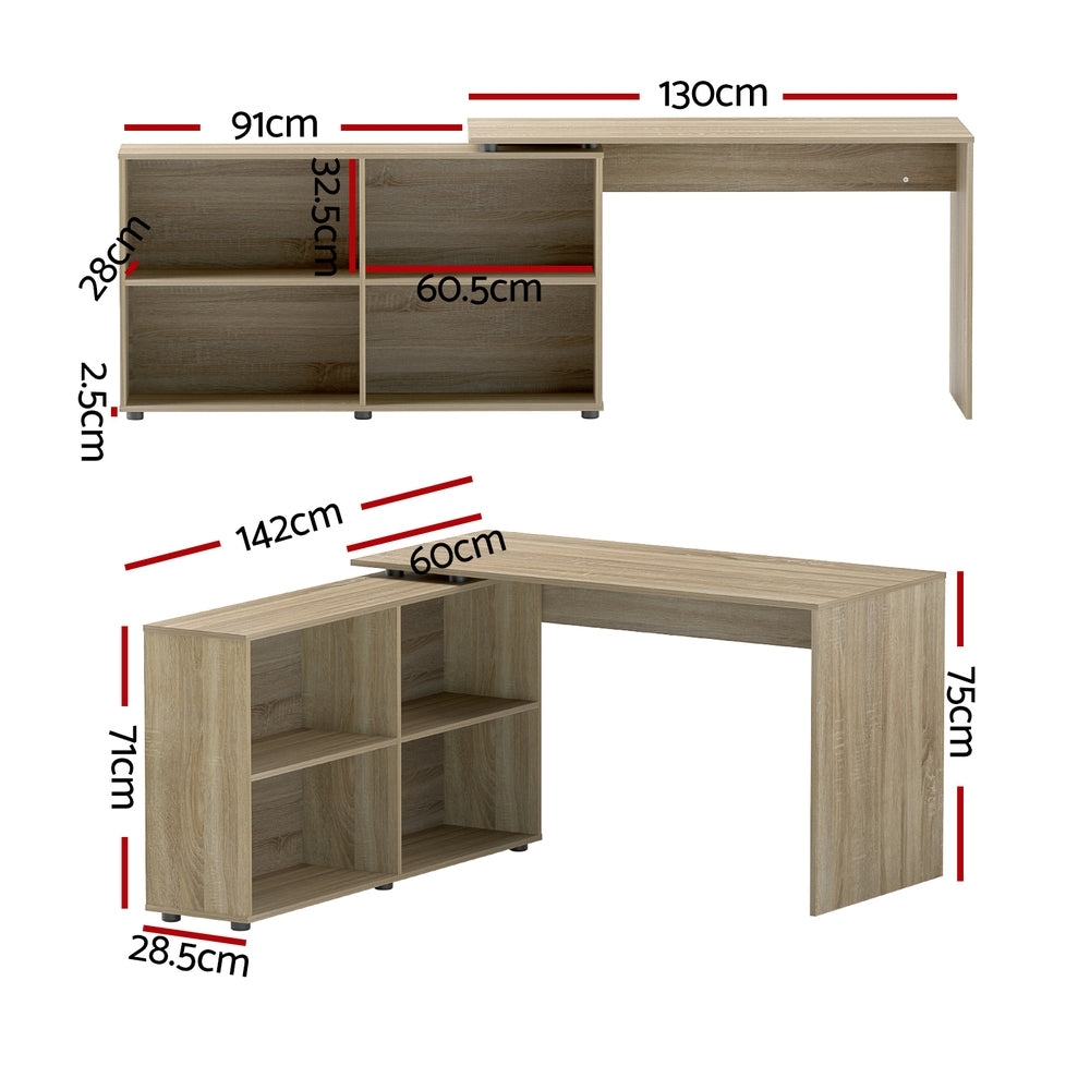 Aranda Computer Desk, Oak 130cm