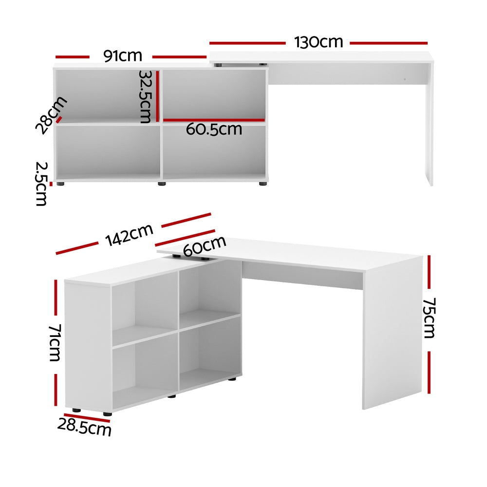 Aranda Computer Desk, White 130cm