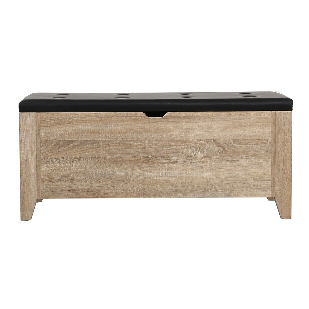 Artiss Storage Ottoman Blanket Box PU Leather with Oak Legs — Allure Home Collections