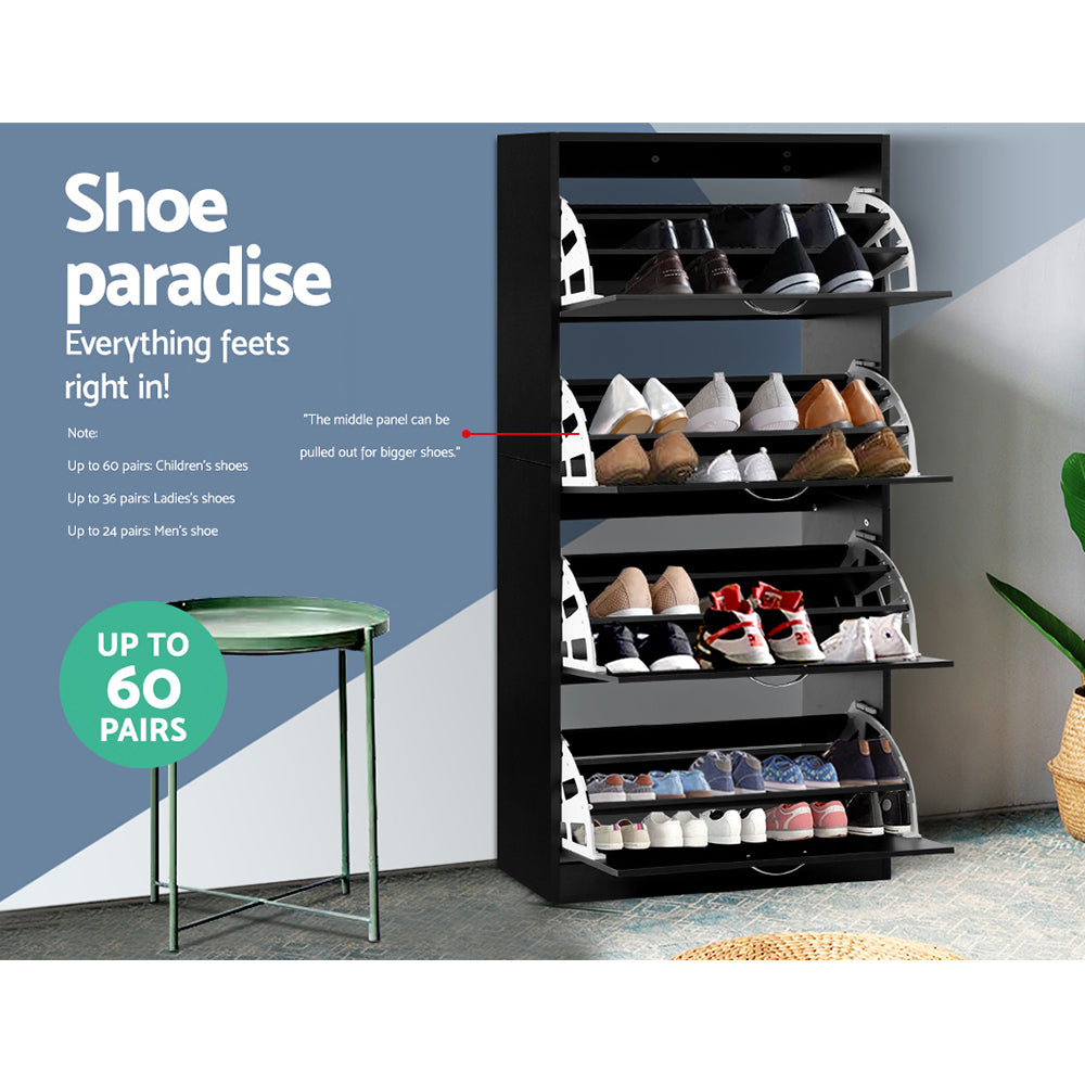 Halls Gap 60 Pair Shoe Cabinet, Black image 5