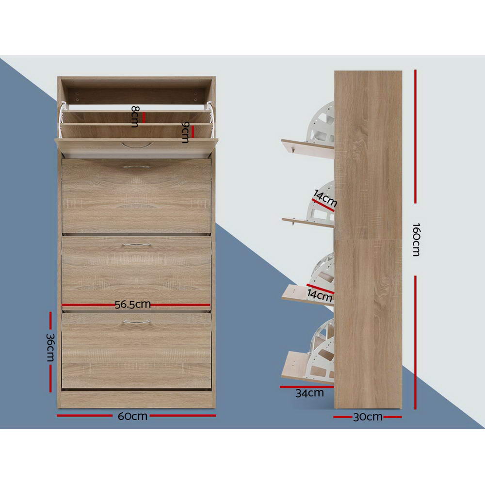 Halls Gap 60 Pair Shoe Cabinet, Wood image 3