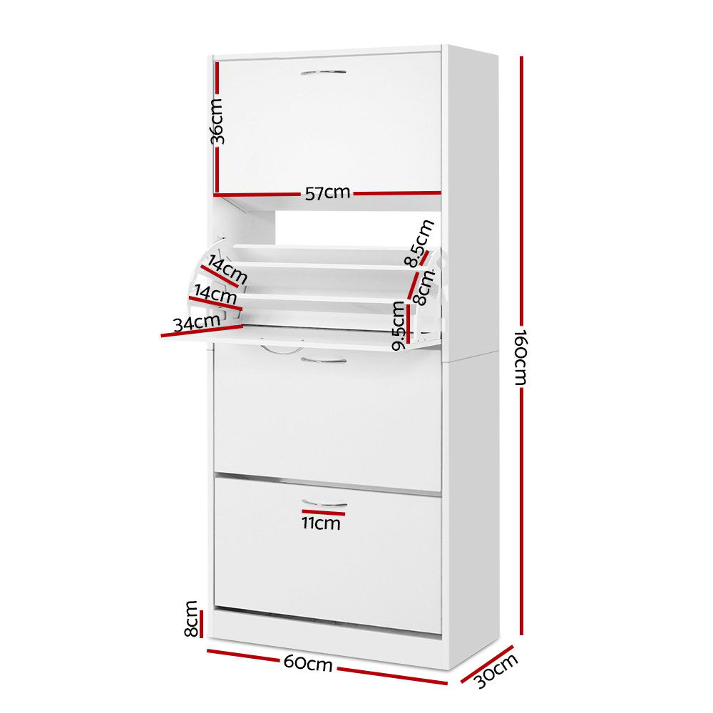 Halls Gap 60 Pair Shoe Cabinet, White image 3