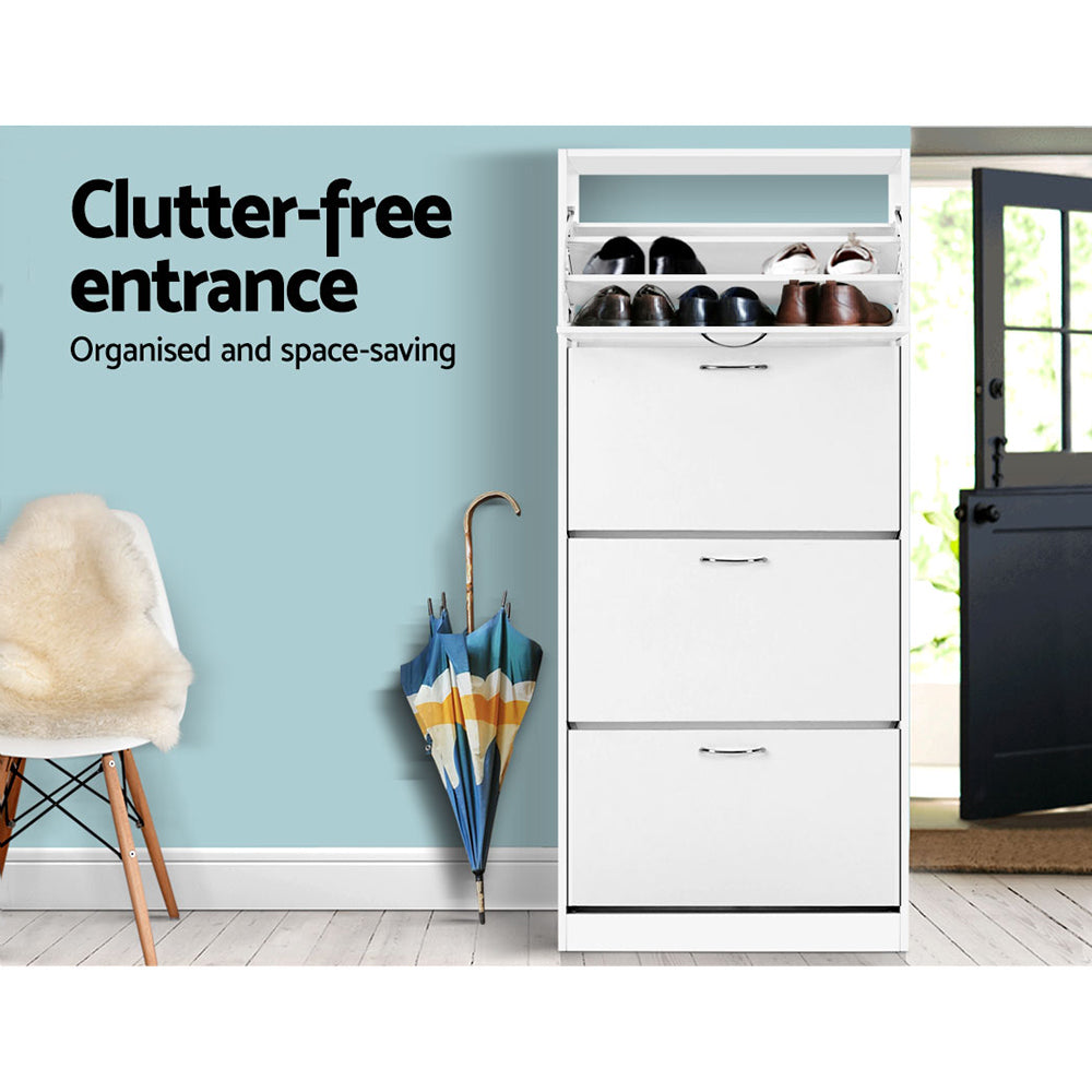 Halls Gap 60 Pair Shoe Cabinet, White image 4