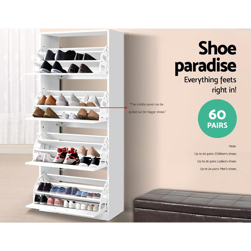 Halls Gap 60 Pair Shoe Cabinet, White image 5