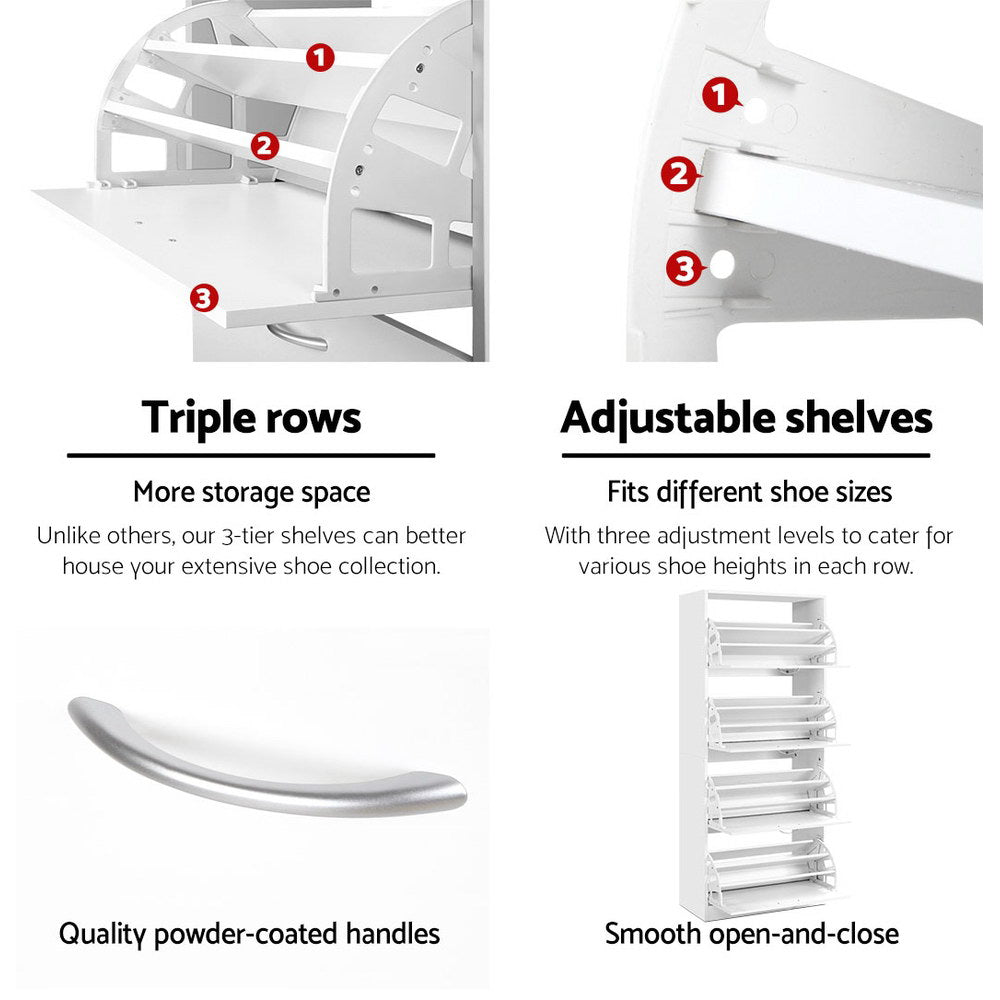 Halls Gap 60 Pair Shoe Cabinet, White image 6