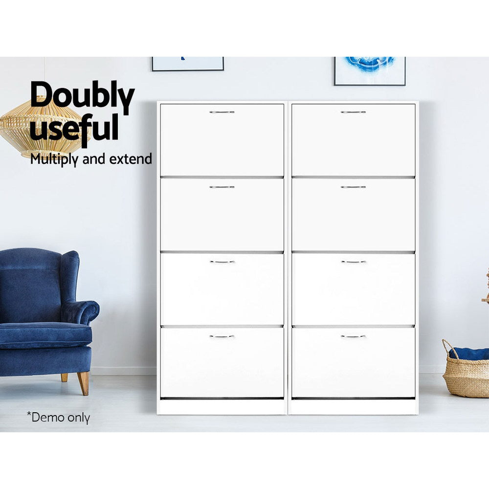Halls Gap 60 Pair Shoe Cabinet, White image 7