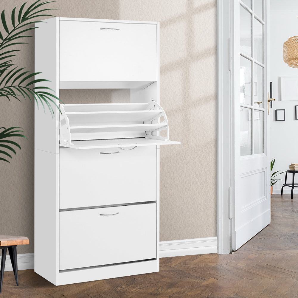 Halls Gap 60 Pair Shoe Cabinet, White