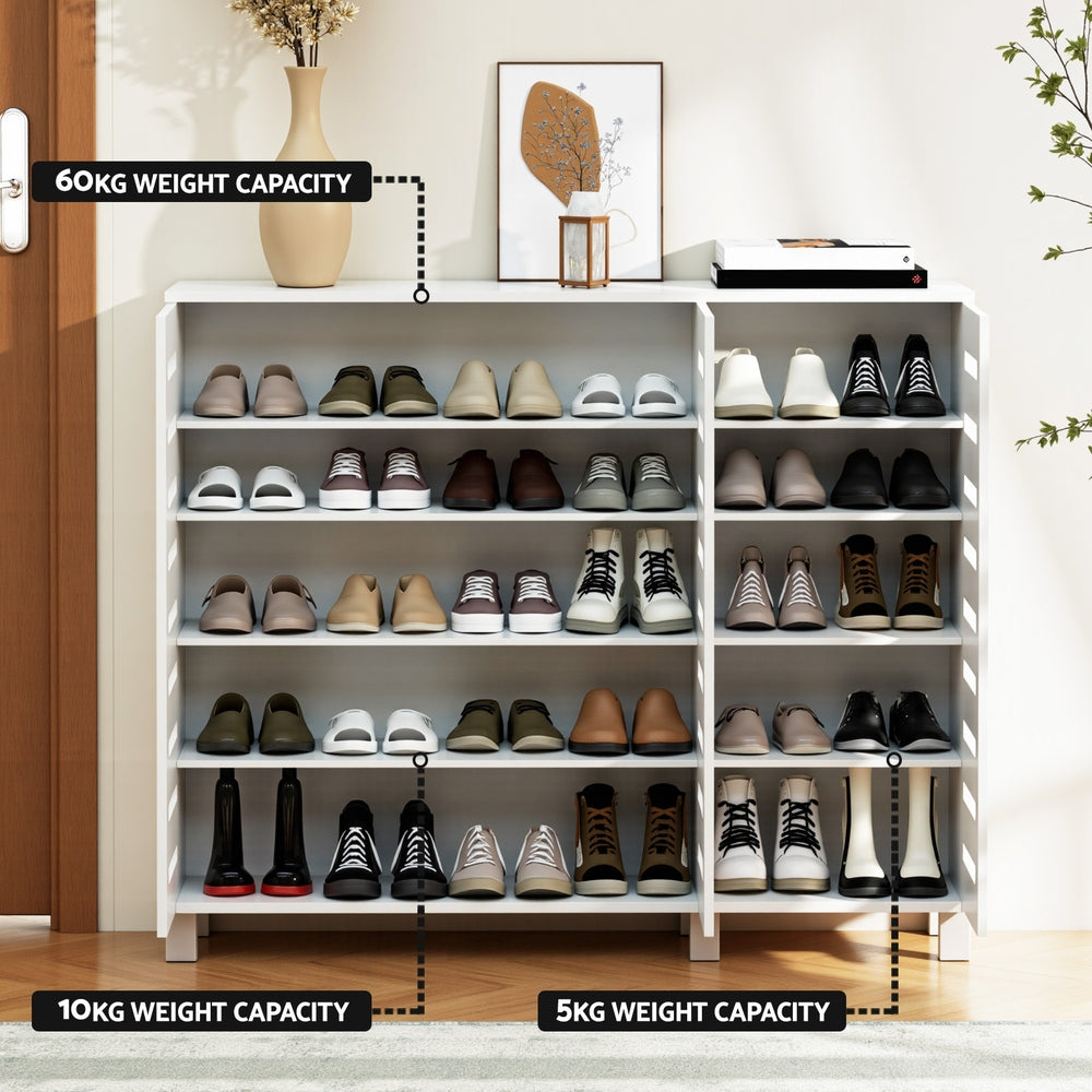 Darlington 5 Tier Shoe Cabinet, White