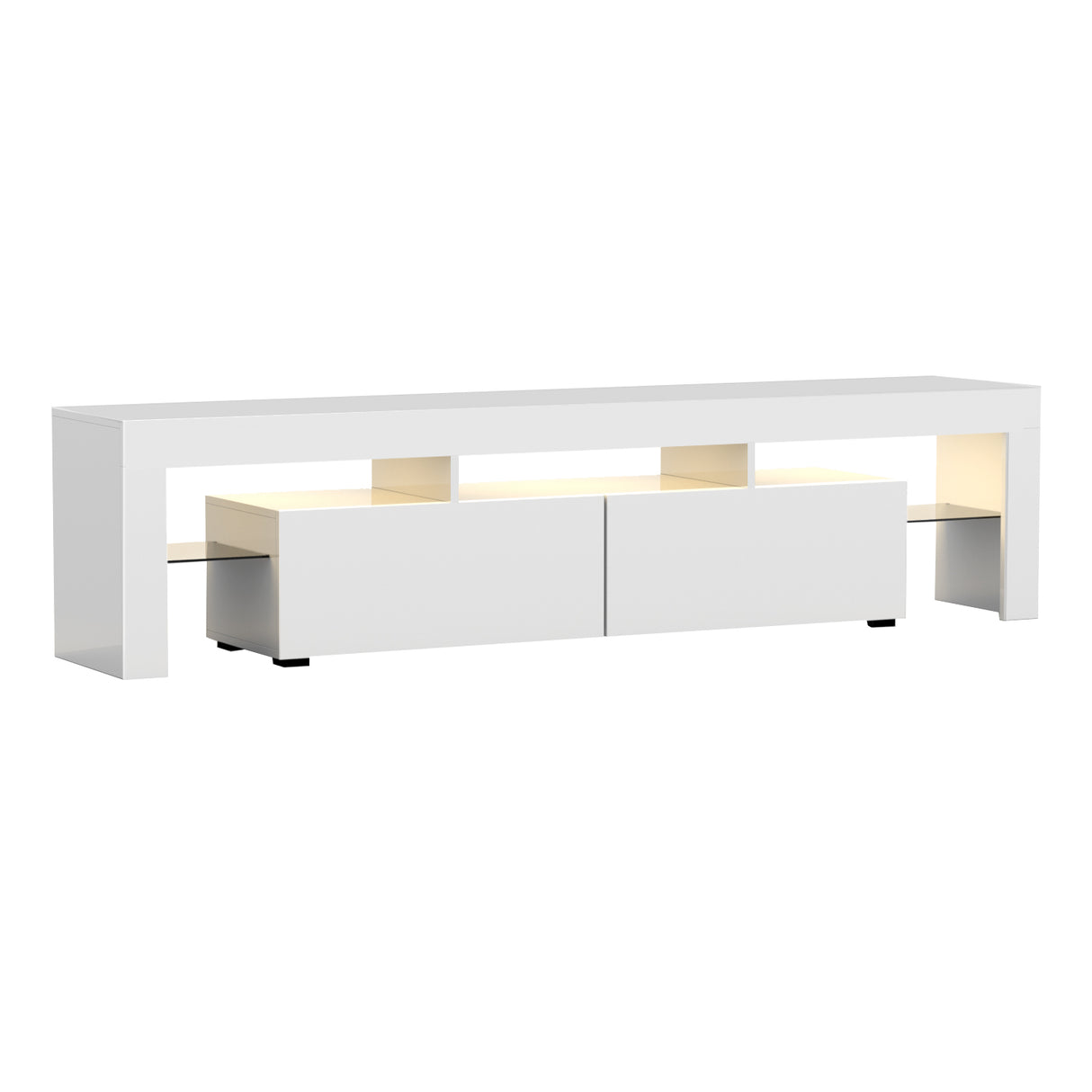 Blackmans Bay white 189cm LED entertainment unit with RGB lighting in a modern living room