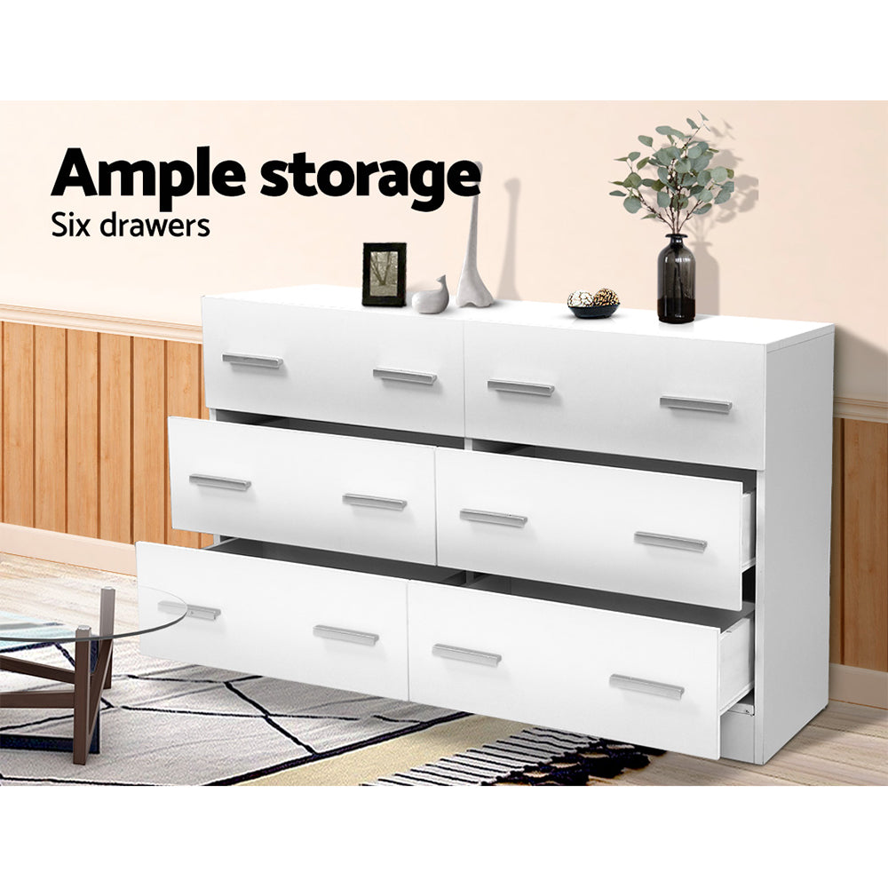 Bargo 6 Drawer Lowboy, White