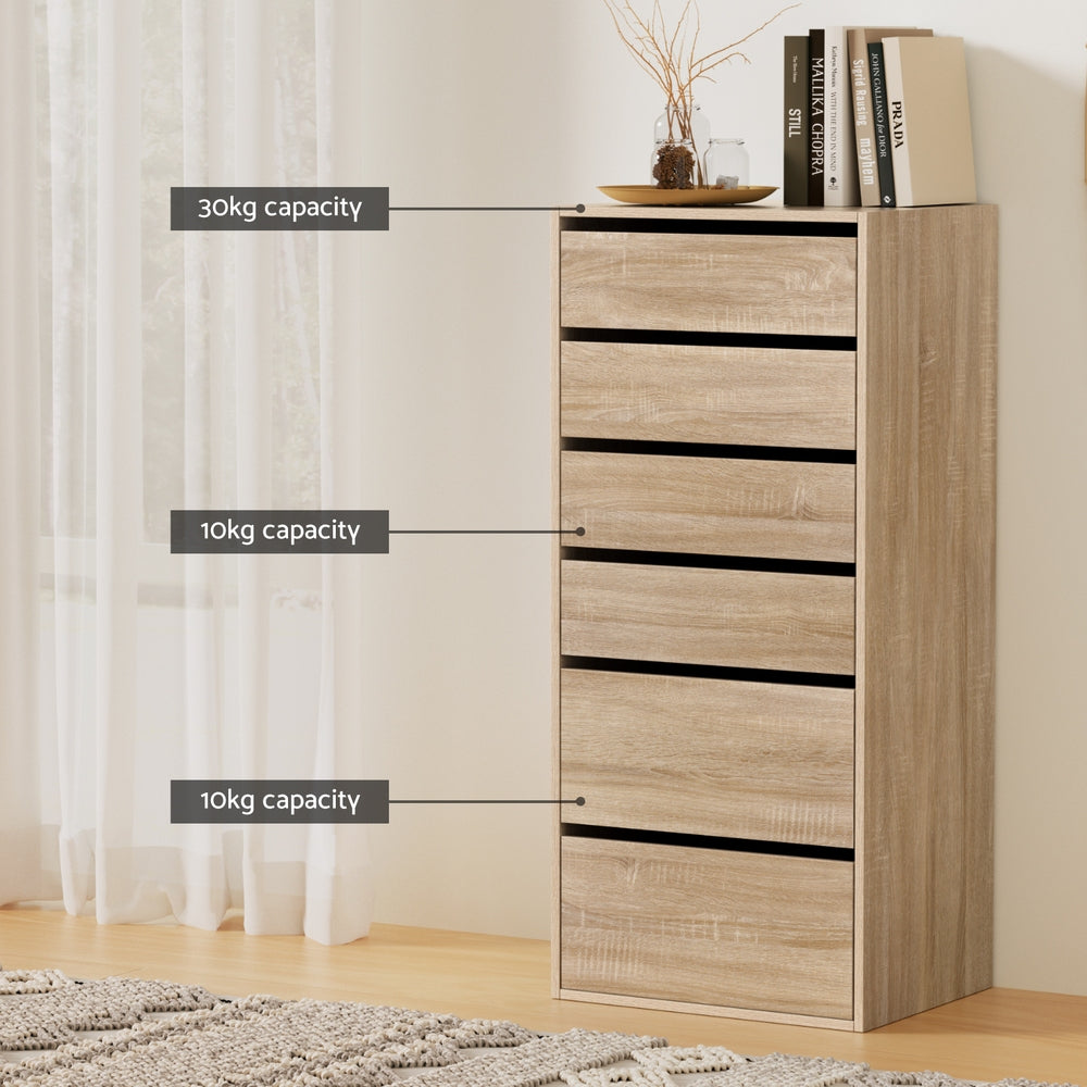 Medway 6 Drawer Tallboy, Pine