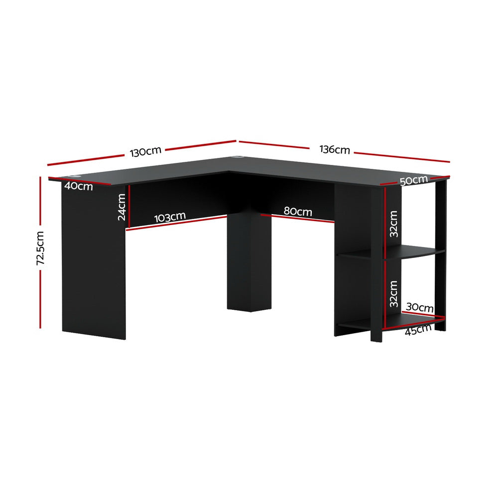Charnwood Computer Desk, Black 136cm