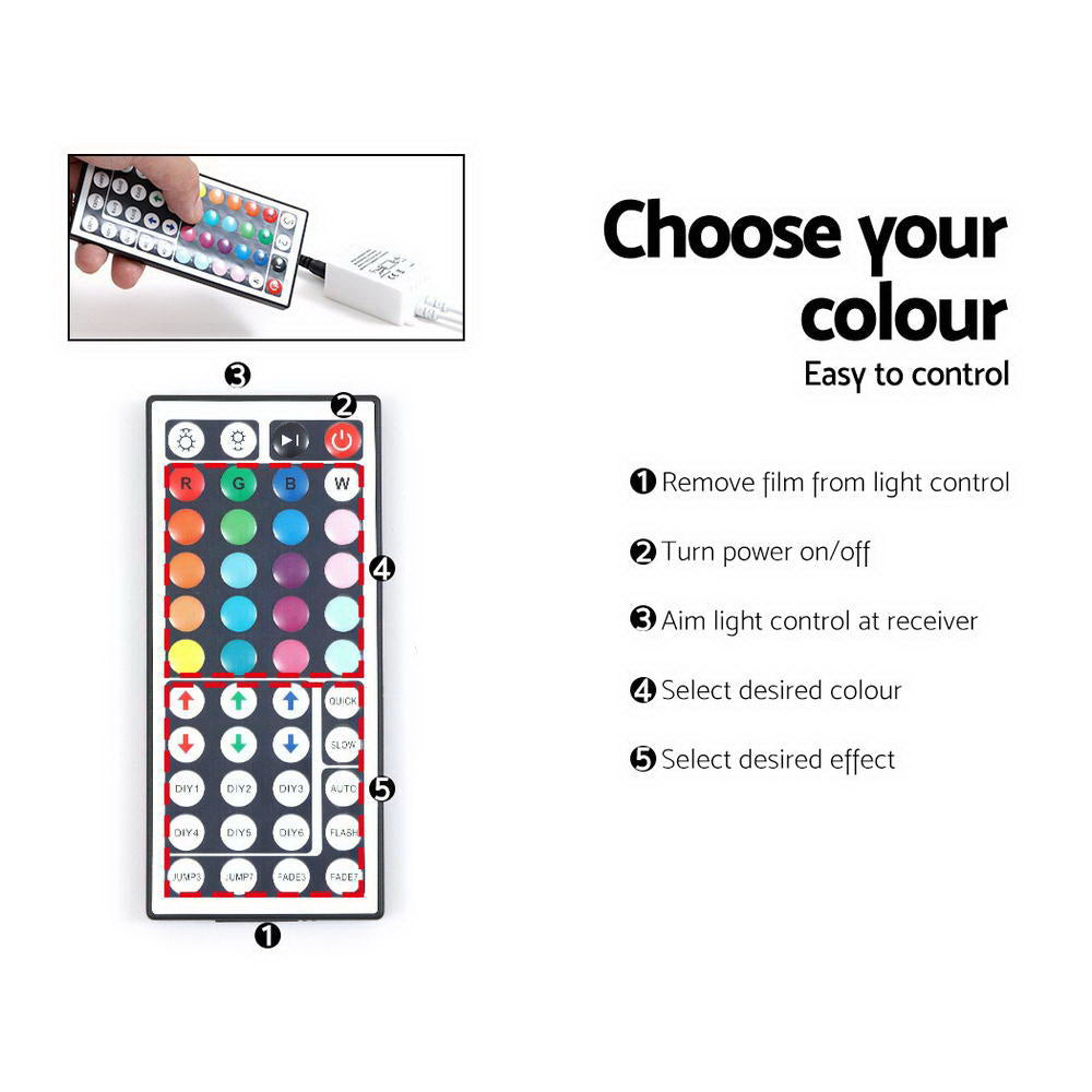 Franklin white 160cm LED entertainment unit with colour changing lighting in a modern living room