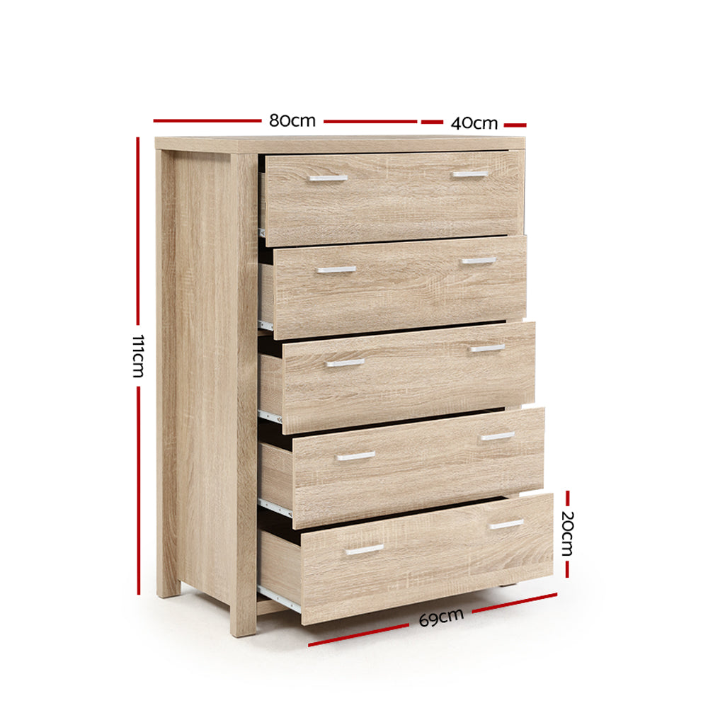 Colo Vale 5 Drawer Tallboy, Pine view 3