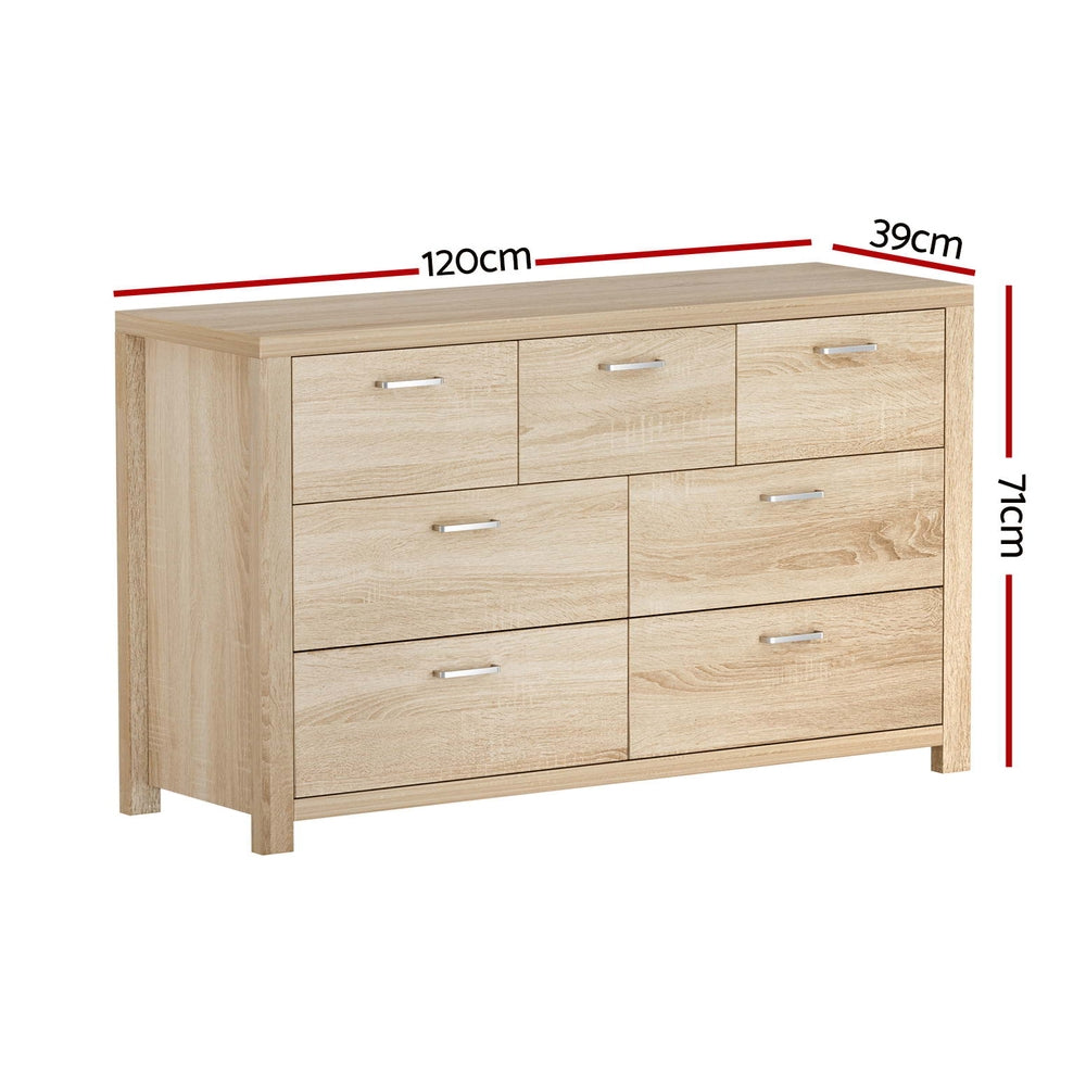 Picton 7 Drawer Lowboy, Oak
