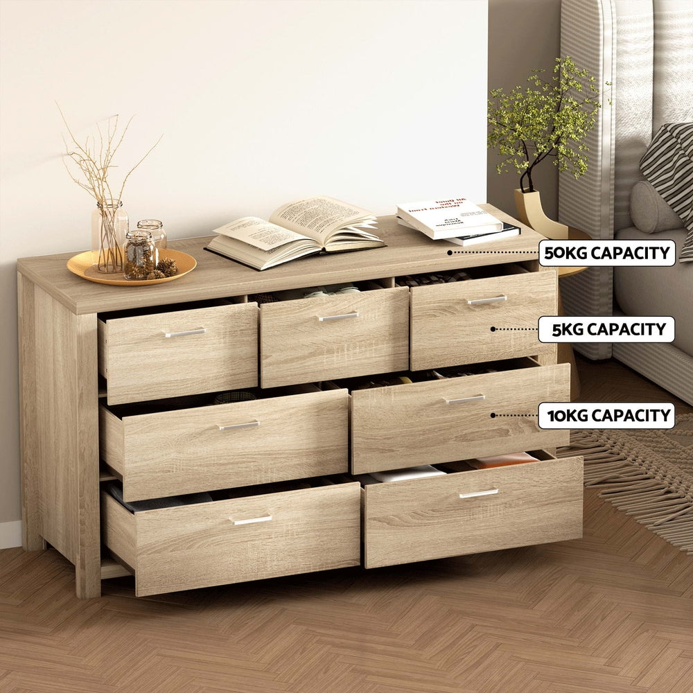 Picton 7 Drawer Lowboy, Oak