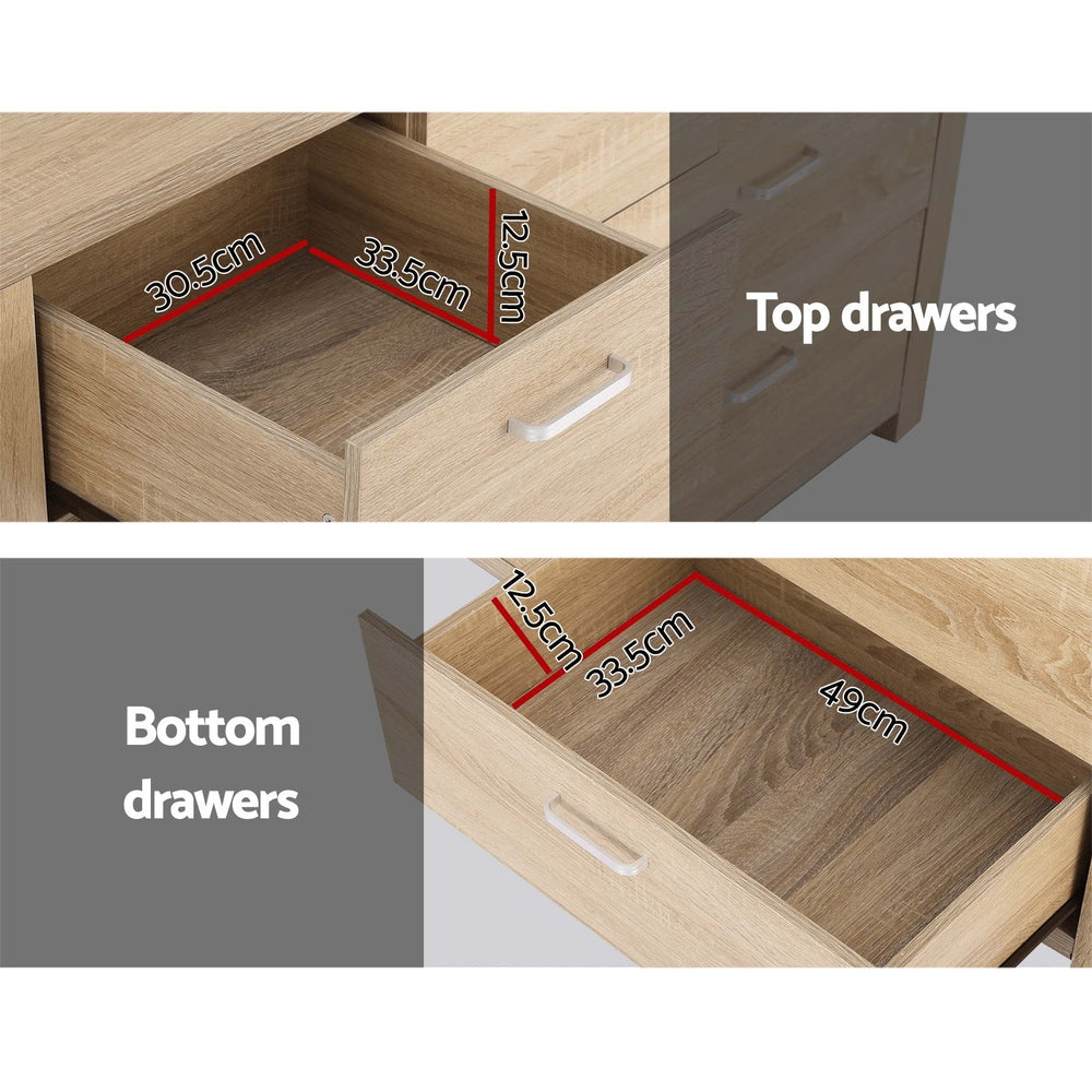 Picton 7 Drawer Lowboy, Oak