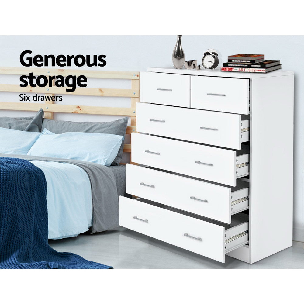 Yanderra 6 Drawer Tallboy, White