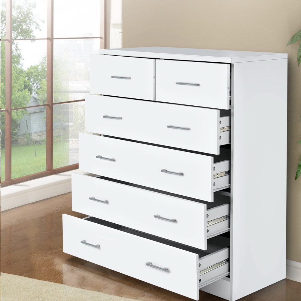 Yanderra 6 Drawer Tallboy, White