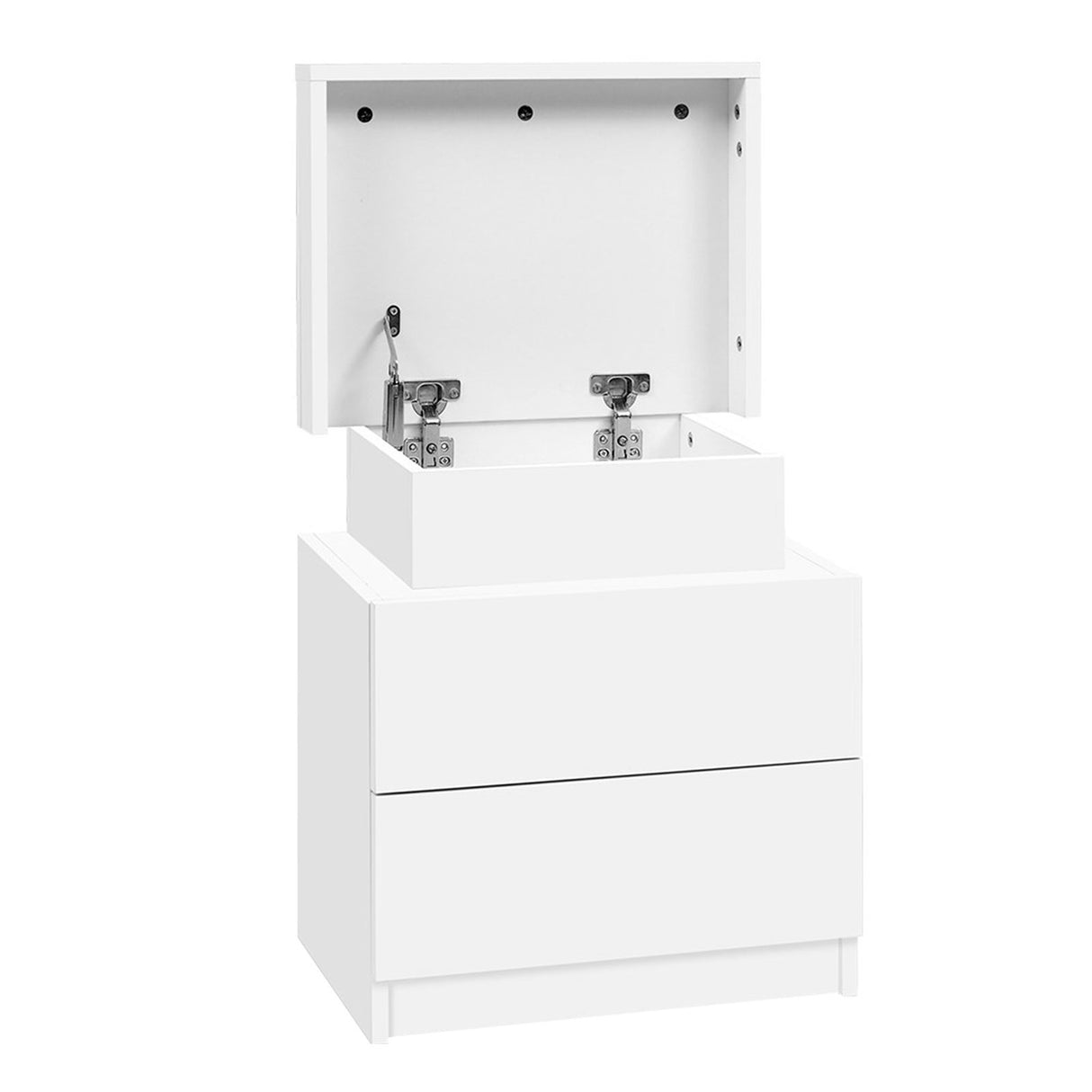 Empire Vale Lift Up Storage Bedside Table, White 2pcs