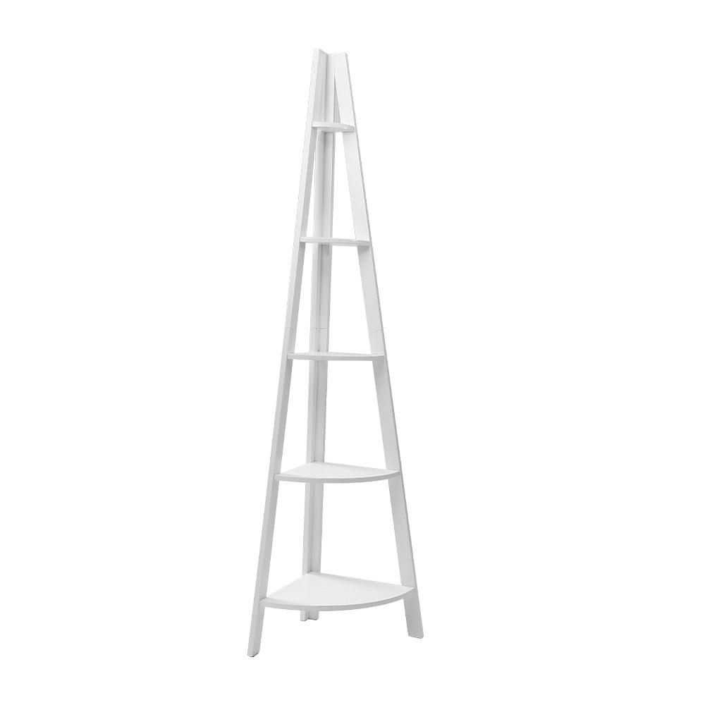 Erindale 5 Tier Corner Bookshelf, White