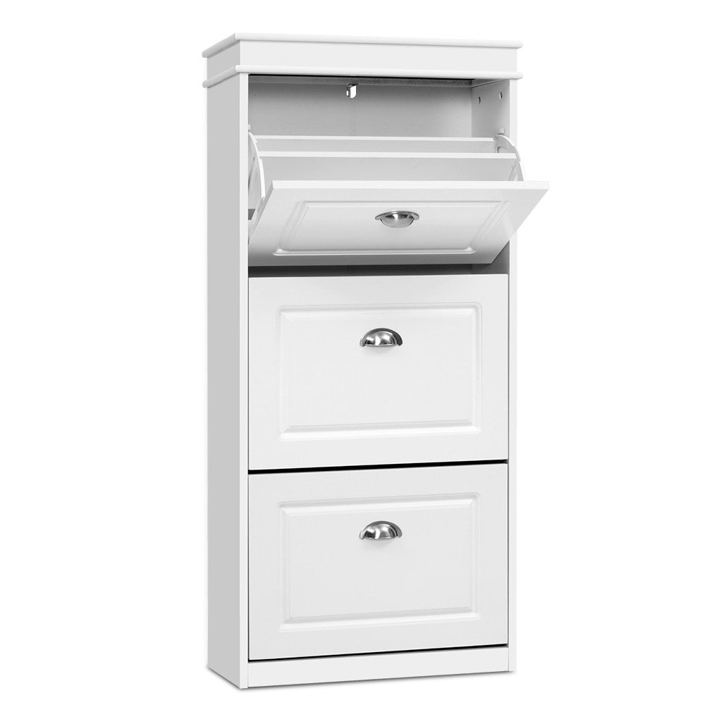 Bellfield 3 Drawer Shoe Cabinet, White image 2