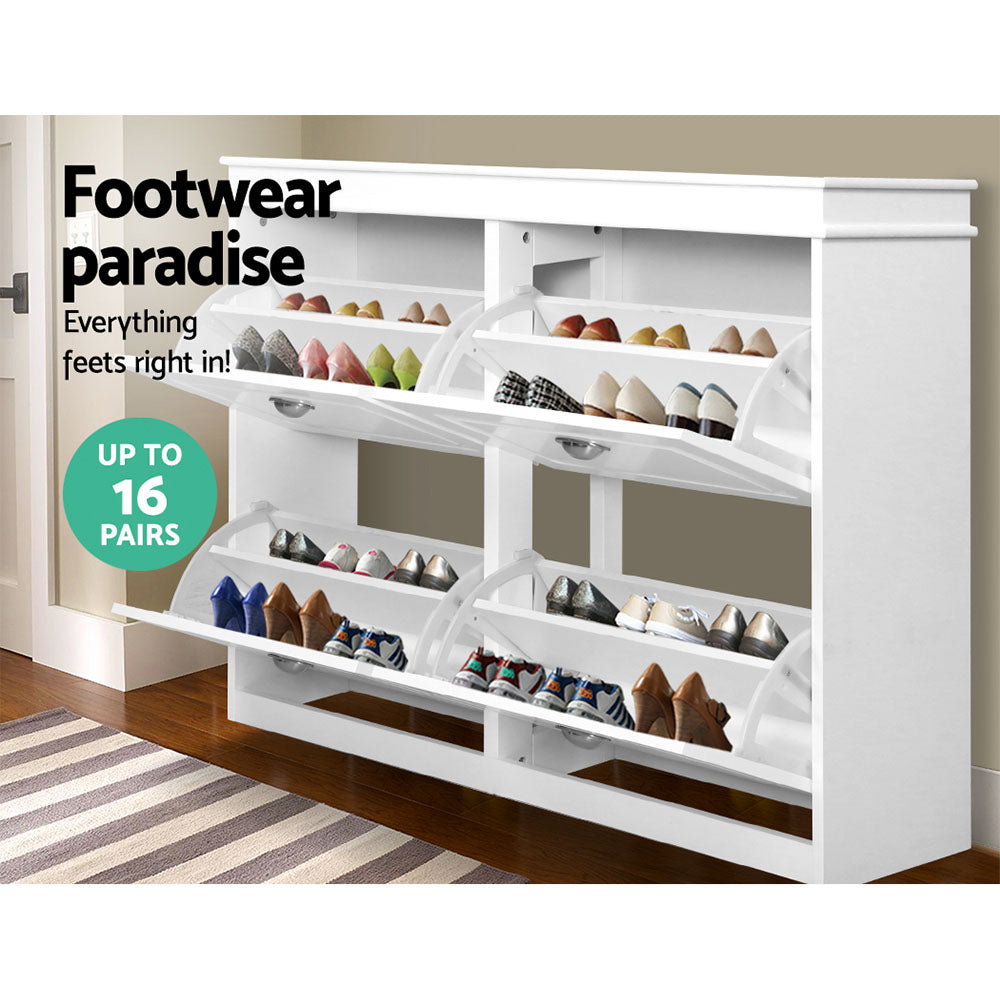 Laharum 4 Tier Shoe Cabinet, White image 5