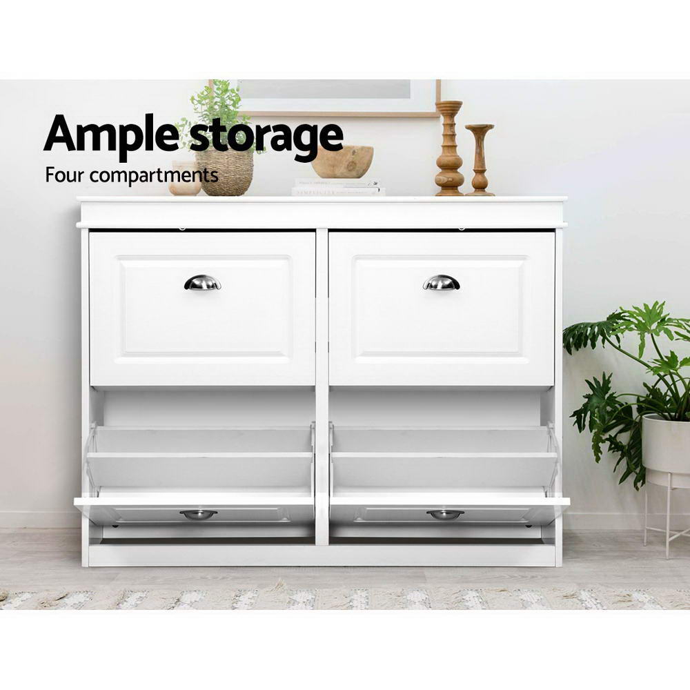 Laharum 4 Tier Shoe Cabinet, White image 6